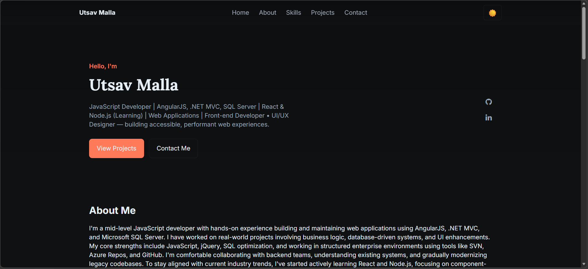 Utsav Malla — Front-end Developer